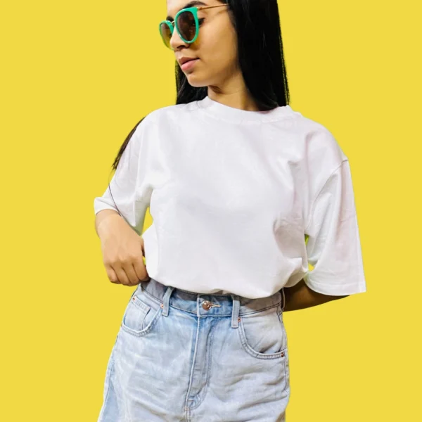 White Plain Ovesized Tshirt for Women White Plain Ovesized Tshirt for Women