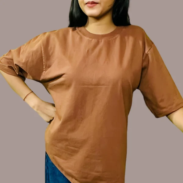 Brown Plain Oversized Tshirt for Women Brown Plain Oversized Tshirt for Women