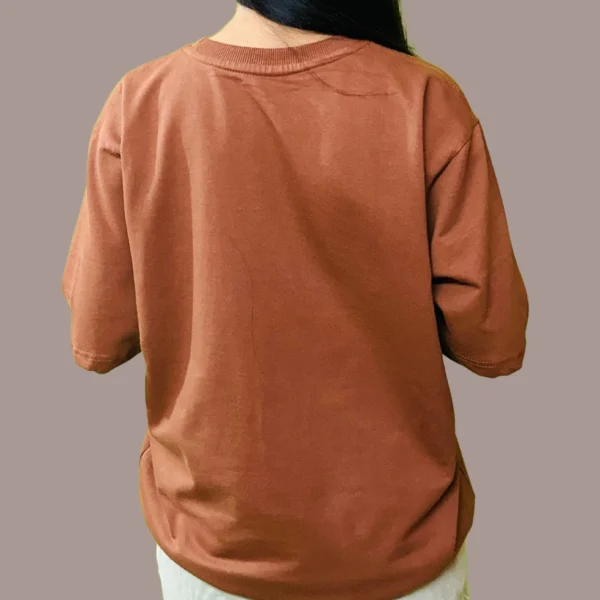 119 Women's Brown Plain Oversized T-Shirt