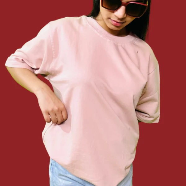 120 Cool Beige Plain Oversized Tshirt for Women