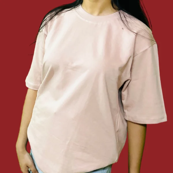 121 Women's Cool Beige Plain Oversized T-Shirt