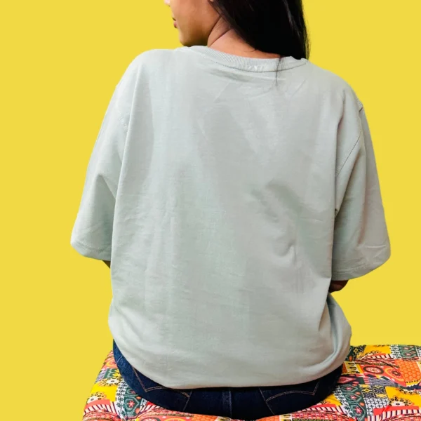 125 Women's Mint Green Plain Oversized T-Shirt