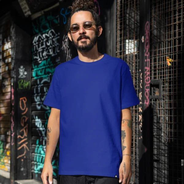 18 Mens Plain Blue Regular T-Shirt