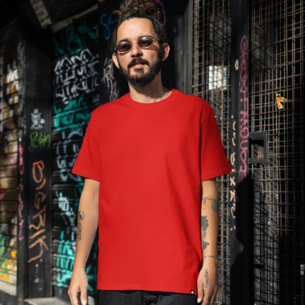 20 Mens Plain Red Regular T-Shirt
