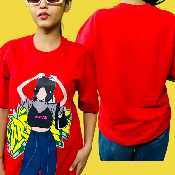 20_OOTD Women’s Red Oversized T-Shirt Fashionista_s Choice for Stylish Comfort (4) OOTD Women’s Red Oversized T-Shirt