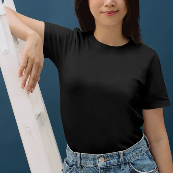 23 Womens Plain Black Regular T-Shirt