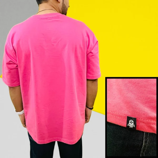 26_Dragon Printed Pink Oversized T Shirt For men. Trendy Pink Tee For Men (1) Dragon Printed Pink Oversized T Shirt For Men