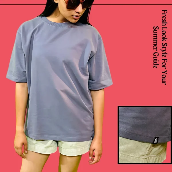 28_Women’s Grey Graphic Printed Oversized T-Shirt. Elevate Your Style with Fashionable Comfort (1) Women’s Grey Graphic Printed Oversized T-Shirt