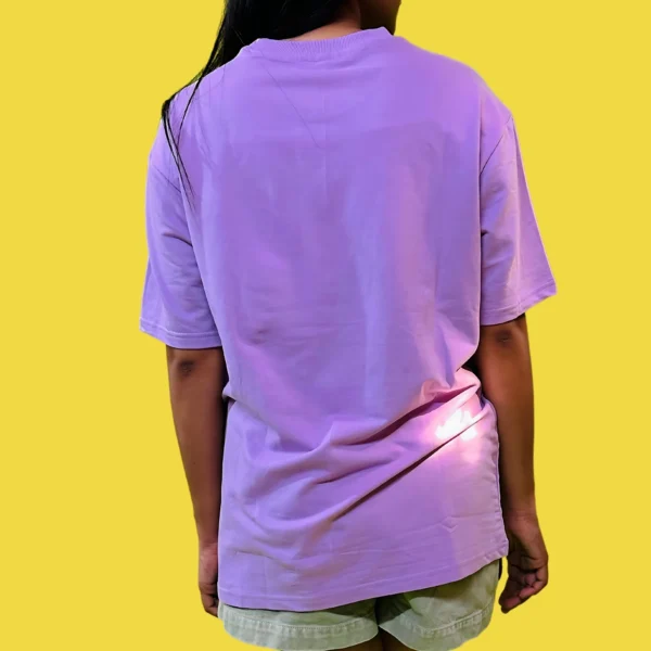 41_Women’s Lavender Plain Oversized T-Shirt. Elegant Tee for Versatile Wear (1) Women’s Lavender Plain Oversized T-Shirt