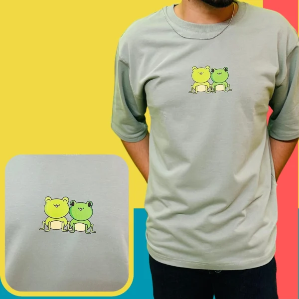 47_Men’s Green Frog Oversized T-Shirt. Elevate Your Style with this Elegant Tee (3) Men’s Green Frog Oversized T-Shirt