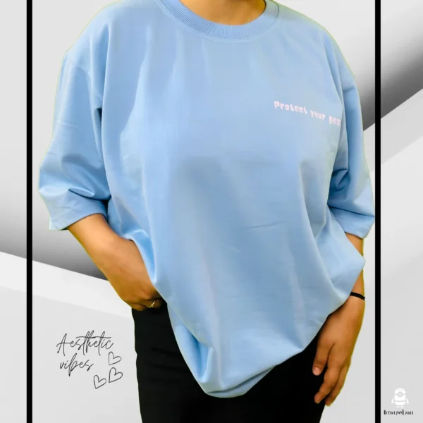 4_Women’s Protect Your Peace Oversized T-Shirt. Blue Tee for Women (3) Womens Protect Your Peace-Oversized T-Shirt
