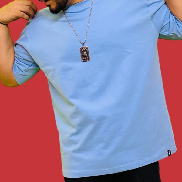 50_Men’s Blue Plain Oversized T-Shirt. Elegant Tee for Versatile Wear (3) Men’s Blue Plain Oversized T-Shirt