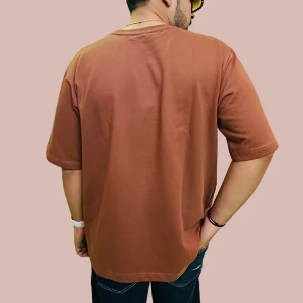 57_Men’s Brown Graphic Printed Oversized T-Shirt. Elevate Your Style with Trendy Comfortable Tee (1) Men’s Brown Mini Graphic Printed Oversized T-Shirt
