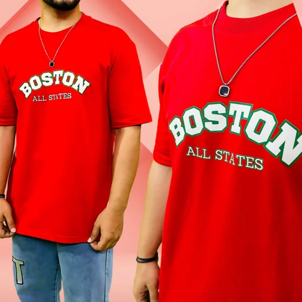 7_Boston All States Men’s Red Oversized T-Shirt. Classic Red Tee For Everlasting Style (2) Boston All States Men’s Red Oversized T-Shirt