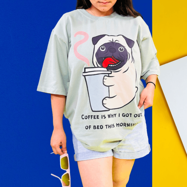 98 Women’s Mint Green Graphic Printed Oversized T-Shirt