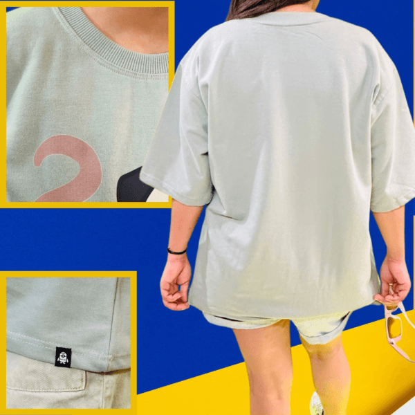 99 Women’s Mint Green Graphic Printed Oversized T-Shirt