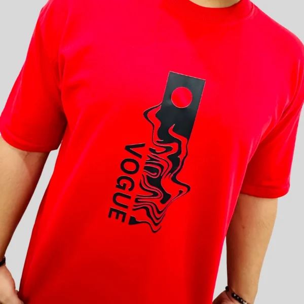 VOGUE Red Graphic Oversized T-Shirt for Men VOGUE Sage Green Graphic Oversized T-Shirt for Men