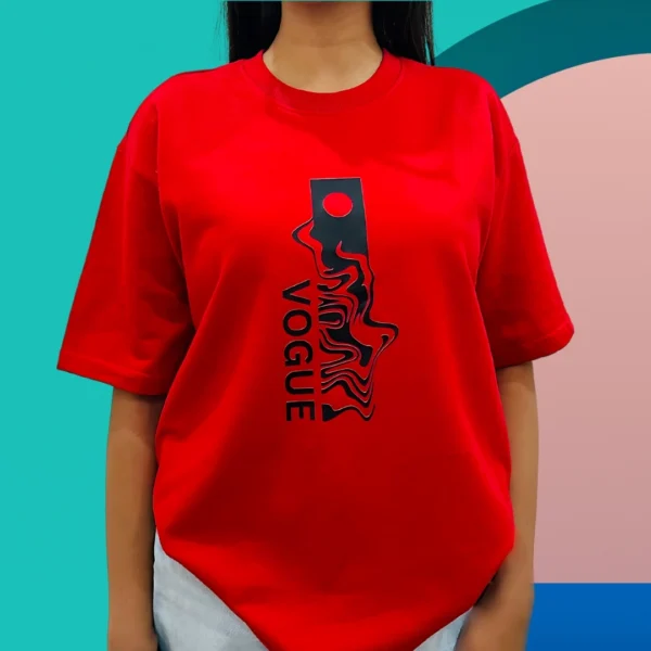 VOGUE Red Graphic Oversized T-Shirt for Women VOGUE Red Graphic Oversized T-Shirt for Women