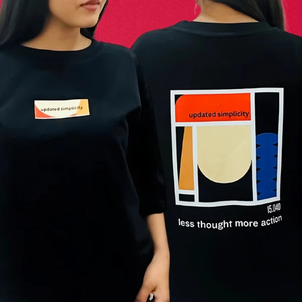 Updated Simplicity Women's Black Oversized T-Shirt Updated Simplicity Women's Black Oversized T-Shirt
