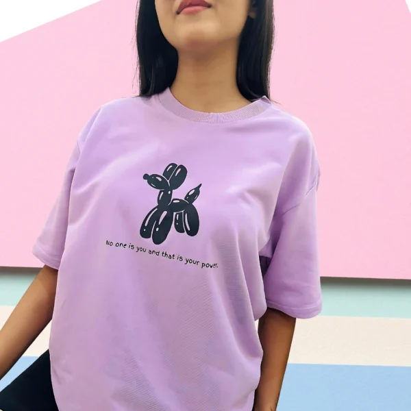 Women's Lavender Graphic Printed Oversized T-Shirt Women's Lavender Graphic Printed Oversized T-Shirt