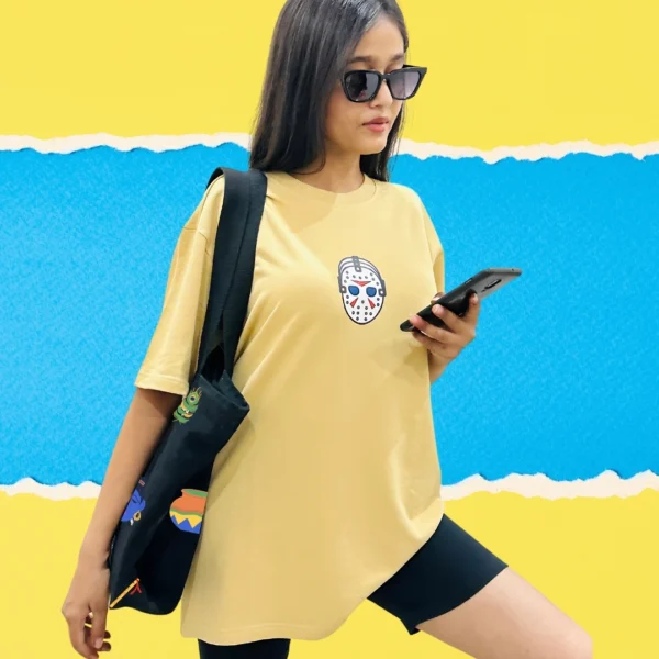 Women's Warm Beige Graphic Oversized T-Shirt Women's Warm Beige Graphic Oversized T-Shirt