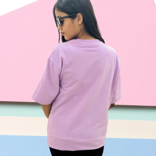 Women's Lavender Graphic Printed Oversized T-Shirt Women's Lavender Graphic Printed Oversized T-Shirt