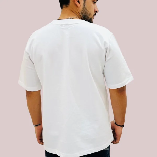 Men's White Typography Oversized T-Shirt Men's White Typographic Oversized T-Shirt