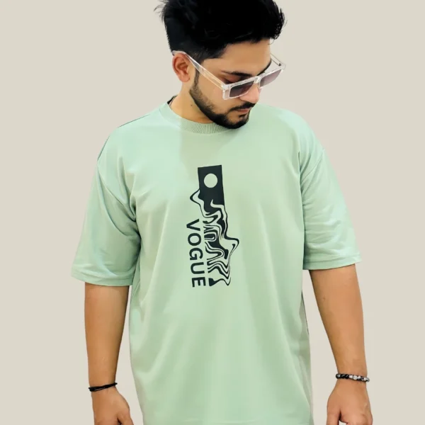 Vogue Sage Green Oversized T-Shirt VOGUE Red Graphic Oversized T-Shirt for Men