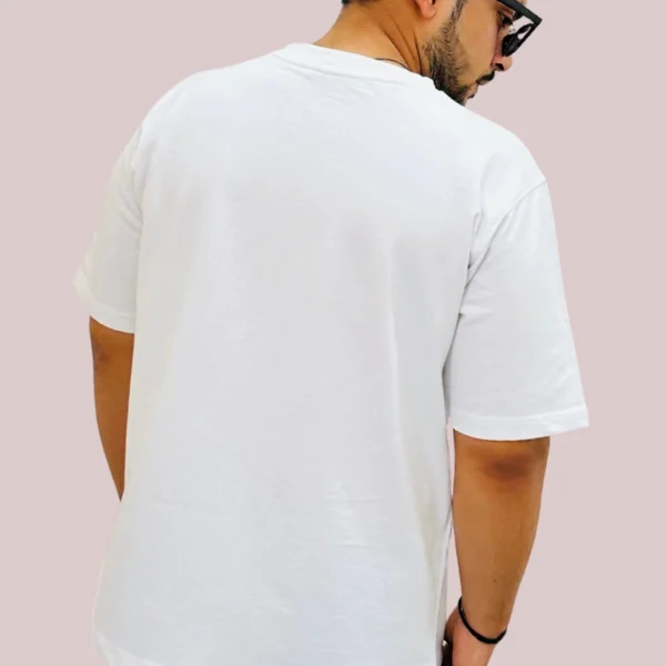 FUN AND GROOVE White Oversized T-Shirt for Men FUN AND GROOVE White Oversized T-Shirt for Men