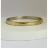 Elegant Dual-Tone Stainless Steel Bangle – Gold & Silver Finish-Jewelry for Women